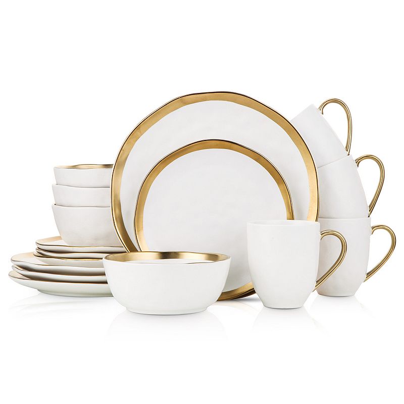 UPC 649964144216 product image for Stone Lain Florian Porcelain 16-Piece Dinnerware Set, White | upcitemdb.com