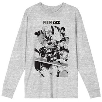 Men's Blue Lock Title Logo Long-Sleeve Graphic Tee