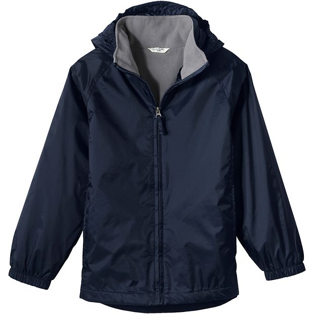 Kids 4 20 Lands End School Uniform Fleece Lined Rain Jacket