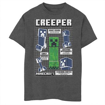 Boys Minecraft Creeper Sides Husky Graphic Tee