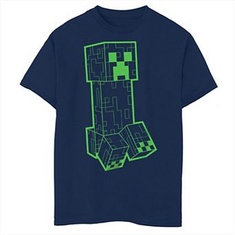 Boys Minecraft Creeper Grid Husky Graphic Tee