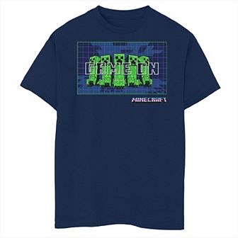 Boys Minecraft Creepers Game On Husky Graphic Tee