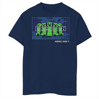 Boys Minecraft Creepers Game On Husky Graphic Tee