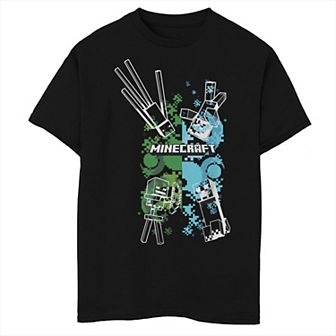 Boys Minecraft Four Enemies Husky Graphic Tee