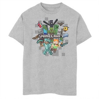 Boys Minecraft Characters Game On Husky Graphic Tee
