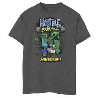 Boys Minecraft Hostile Behavior Husky Graphic Tee