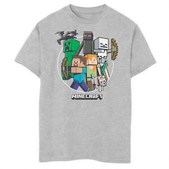 Boys Minecraft Group Stamp Husky Graphic Tee