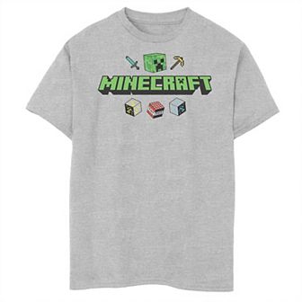 Boys Minecraft Cubes Logo Husky Graphic Tee