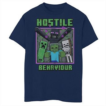 Boys Minecraft Hostile Behavior Husky Graphic Tee