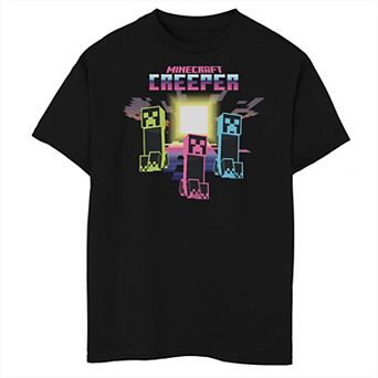 Boys Minecraft Fluorescent Creepers Husky Graphic Tee