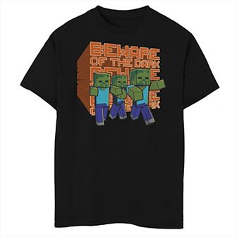 Boys Minecraft Beware Of The Dark Husky Graphic Tee