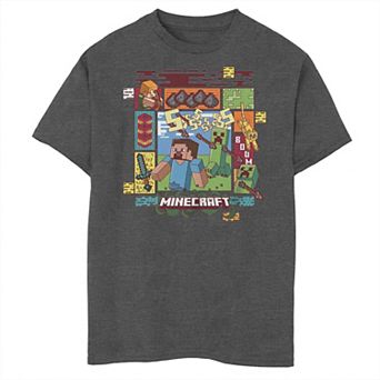Boys Minecraft Action Montage Husky Graphic Tee