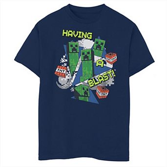 Boys Minecraft Creepers Having A Blast Husky Graphic Tee