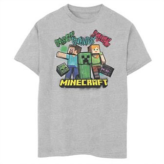Boys Minecraft Survive Gang Graffiti Husky Graphic Tee