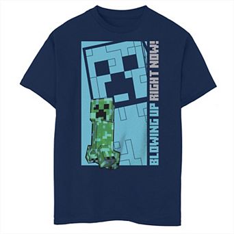 Boys Minecraft Blowing Up Right Now Husky Graphic Tee