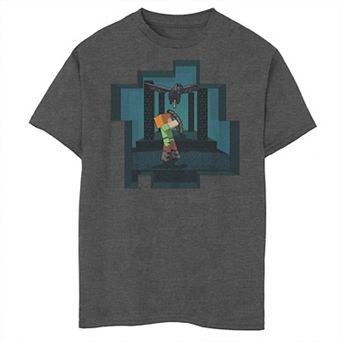 Boys Minecraft Alex Shooting Husky Graphic Tee