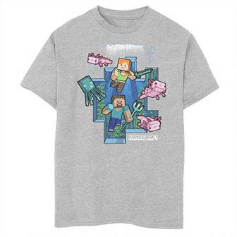 Boys Minecraft Under Water Husky Graphic Tee