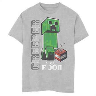 Boys Minecraft Creeper Ready To Boom Husky Graphic Tee
