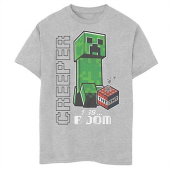 Boys Minecraft Creeper Ready To Boom Husky Graphic Tee