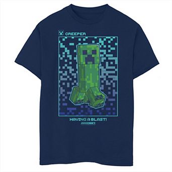 Boys Minecraft Creeper Having A Blast Husky Graphic Tee
