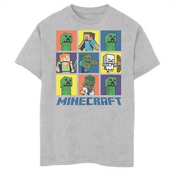 Boys Minecraft Pop Color Portraits Husky Graphic Tee