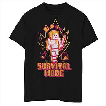 Boys Minecraft Alex Survival Mode Husky Graphic Tee