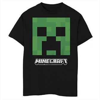 Boys Minecraft Creeper Head Husky Graphic Tee