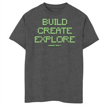 Boys Minecraft Build Create Explore Husky Graphic Tee