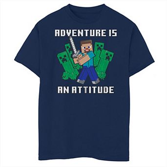 Boys Minecraft Steve Adventure Is An Attitude Husky Graphic Tee