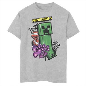 Boys Minecraft Creeper Graffiti Husky Graphic Tee
