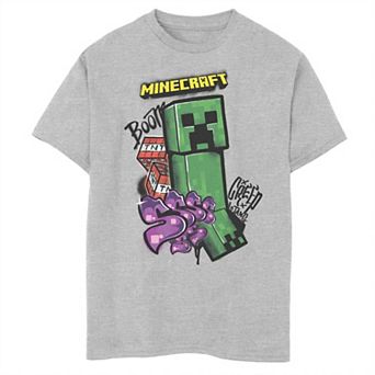 Boys Minecraft Creeper Graffiti Husky Graphic Tee