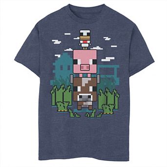 Boys Minecraft Animal Stack Graphic Tee