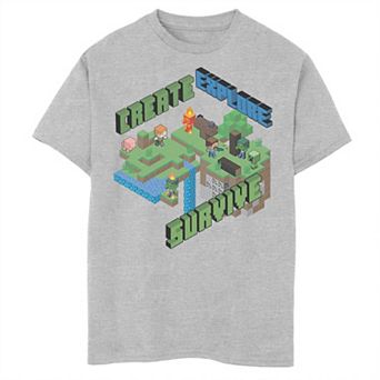 Boys Minecraft Action Scene Graphic Tee