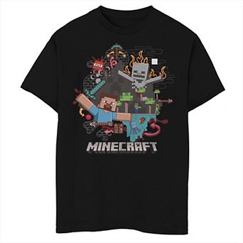 Boys Minecraft Action Scenes Graphic Tee