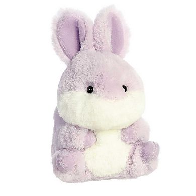 Aurora Mini Purple Rolly Pet 5" Bunny Lavender Round Stuffed Animal