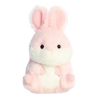 Aurora Mini Pink Rolly Pet 5" Bunny Pink Round Stuffed Animal