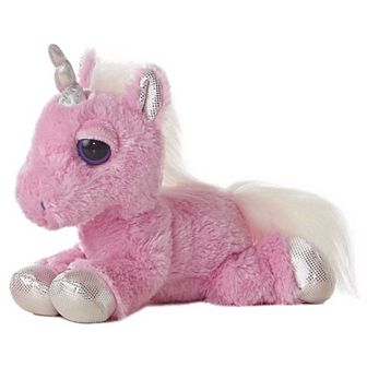 Aurora Medium Pink Dreamy Eyes 10" Heavenly Pink Unicorn Enchanting Stuffed Animal