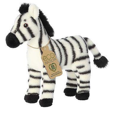 Aurora Medium White Eco Nation 10" Zebra Eco-friendly Stuffed Animal