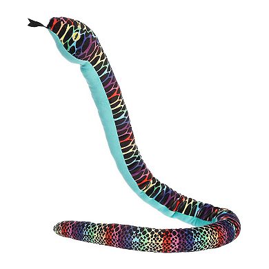 Aurora X-large Rainbow Snake 51" Kusheez Playful Stuffed Animal