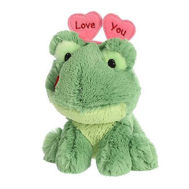 Aurora Small Green Love On The Mind 6" Love You Frog Heartwarming Stuffed Animal