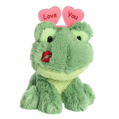 Aurora Small Green Love On The Mind 6" Love You Frog Heartwarming Stuffed Animal