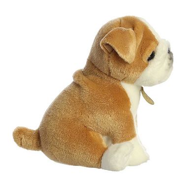 Aurora Small White Miyoni Tots 8.5" Bulldog Pup Adorable Stuffed Animal