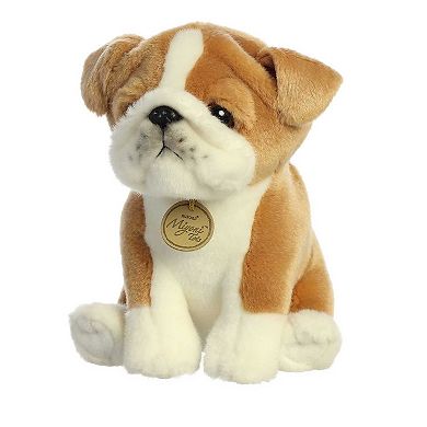 Aurora Small White Miyoni Tots 8.5" Bulldog Pup Adorable Stuffed Animal