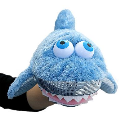 Aurora Medium Blue Hand Puppet 11.5" Sharky Interactive Stuffed Animal