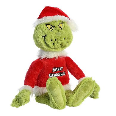 Aurora Large Green Dr. Seuss 16" Merry Grinchmas Grinch Whimsical Stuffed Animal