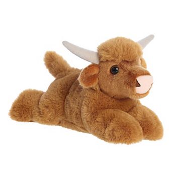 Aurora Small Brown Mini Flopsie 8" Highland Cow Adorable Stuffed Animal