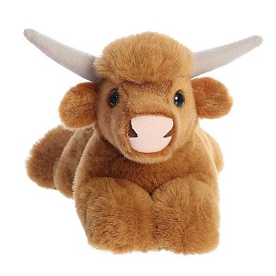Aurora Small Brown Mini Flopsie 8" Highland Cow Adorable Stuffed Animal