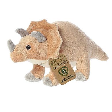 Aurora Large Brown Eco Nation 12.5" Triceratops Eco-friendly Stuffed Animal