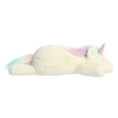 Aurora Large White Snoozles 18" Unicorn Laid-back Stuffed Animal