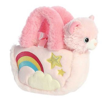 Aurora Small Pink Fancy Pals 7" Pastel Rainbow Fashionable Stuffed Animal